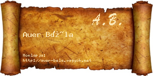Auer Béla névjegykártya