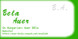 bela auer business card